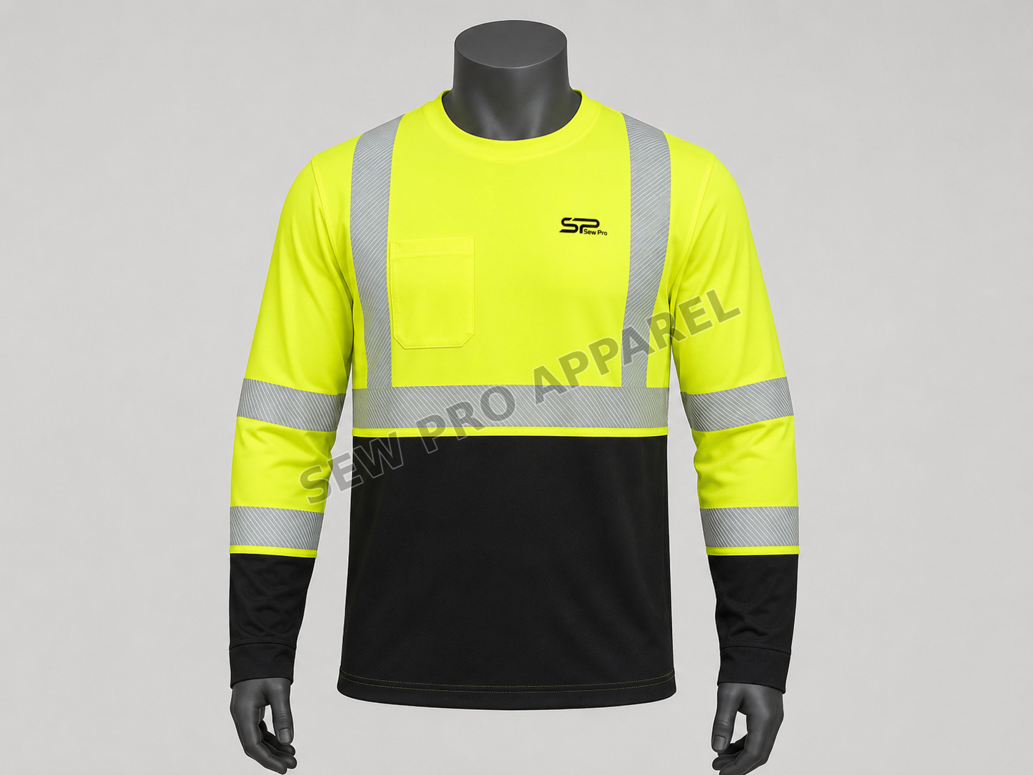 Sew Pro Class 3 hi-vis long-sleeve performance cooling shirt, front view
