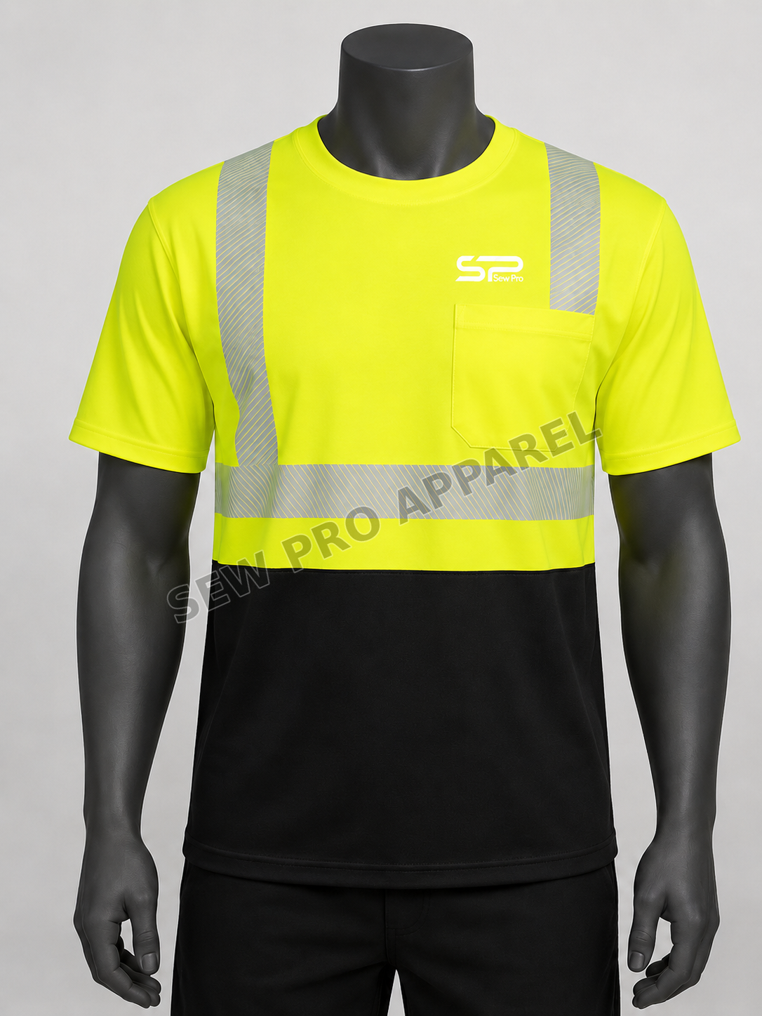 Sew Pro hi-vis short-sleeve performance cooling shirt, front view