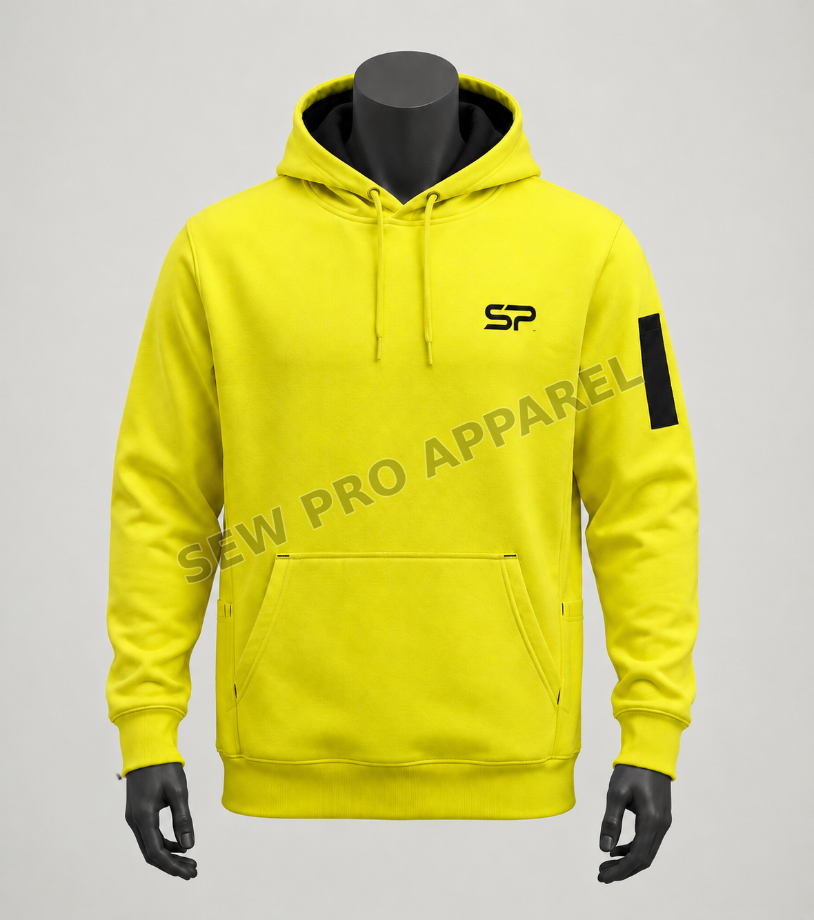 Sew Pro hi-vis utility pullover work hoodie, front view