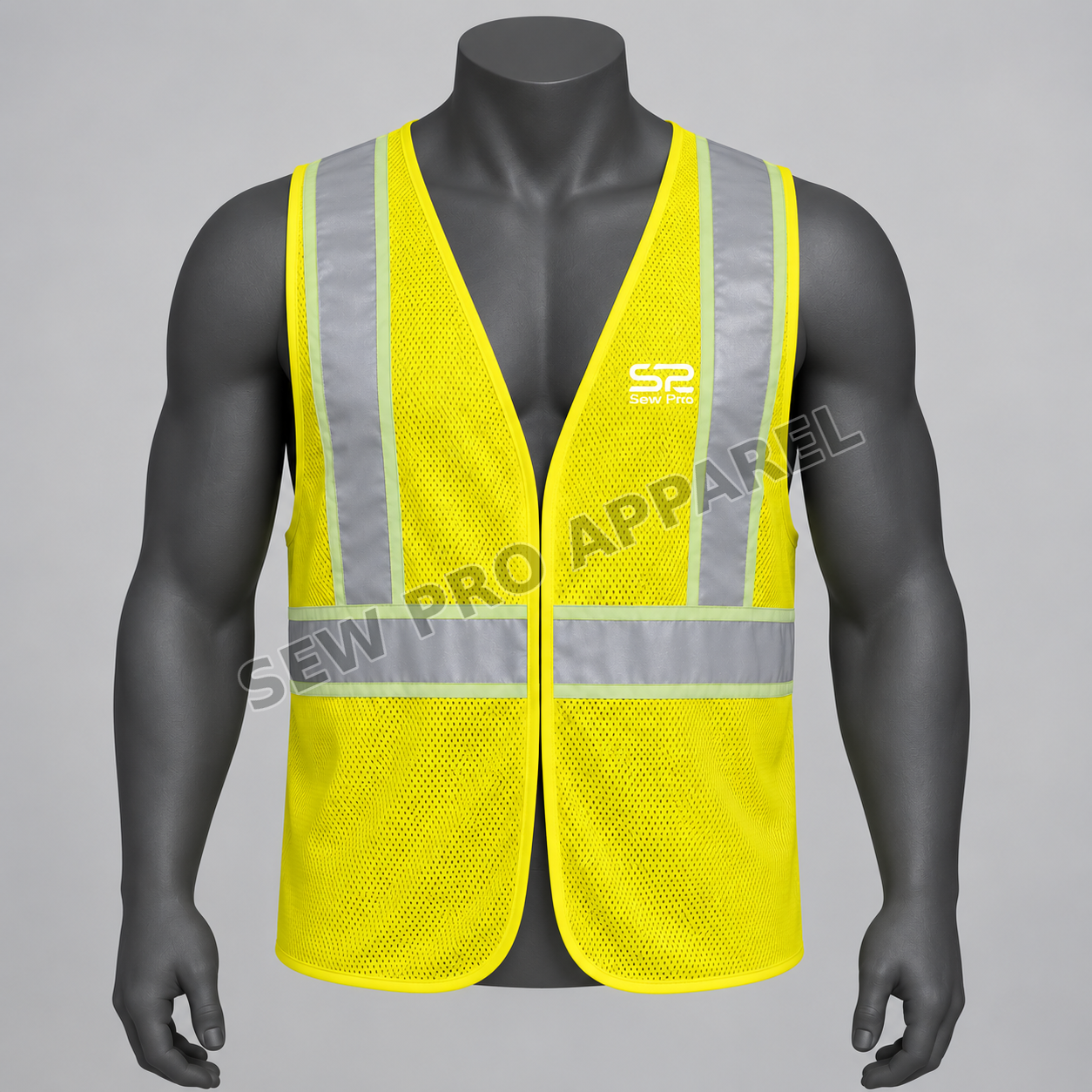 Sew Pro hi-vis mesh safety vest, front view